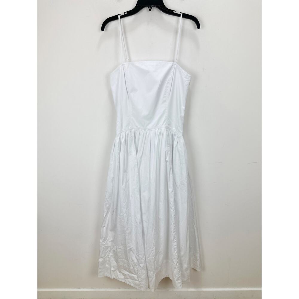 Madewell Poplin Seamed Maxi Dress A Line Minimalist Cotton White US 8 NWT - Picture 7 of 14
